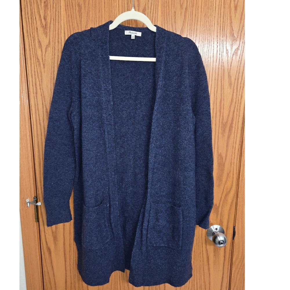 Madewell Kent Cardigan Sweater Navy Blue Merino Wool Alpaca Blend XS